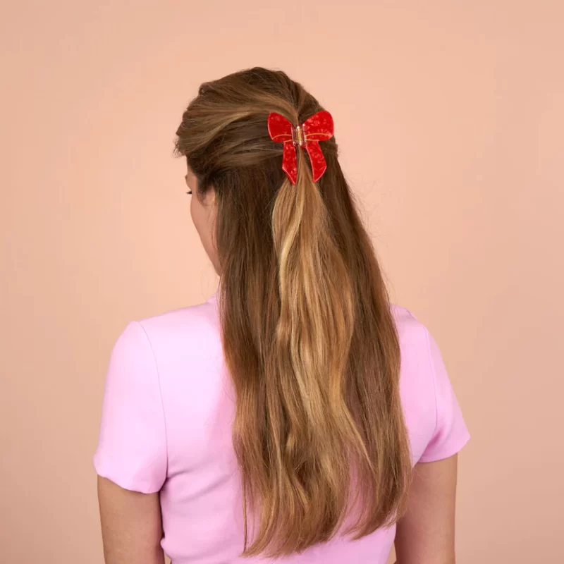 coucousuzette bow hair claw red sketchshop
