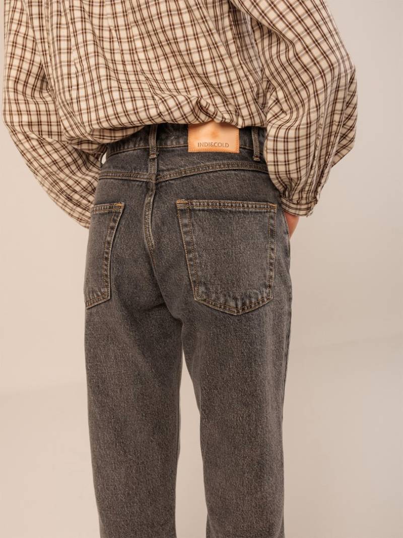 indi and cold turned denim pants black sketchshop