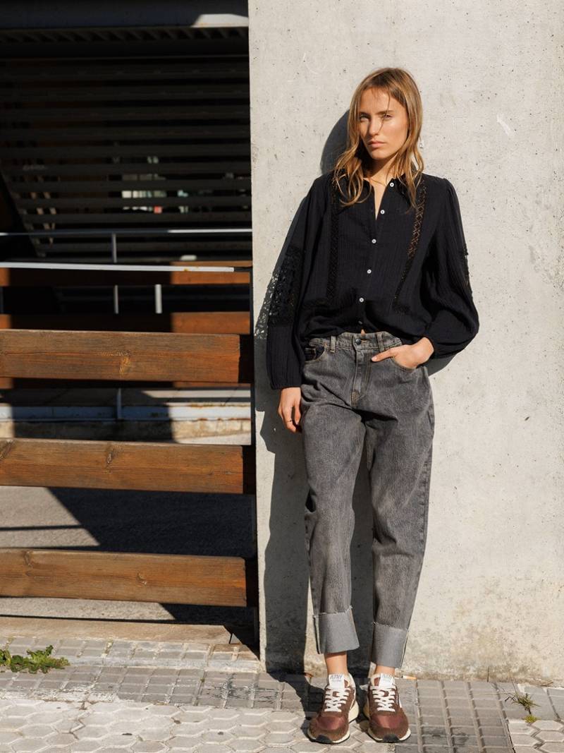 indi and cold turned denim pants black sketchshop