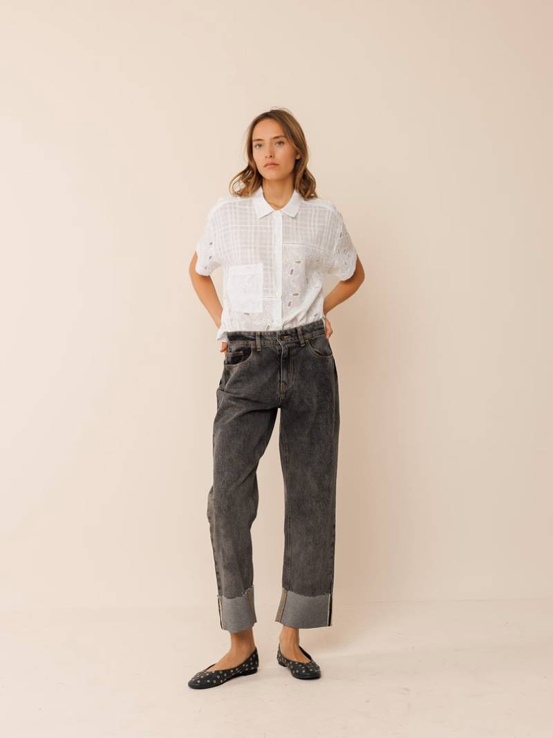 indi and cold turned denim pants black sketchshop