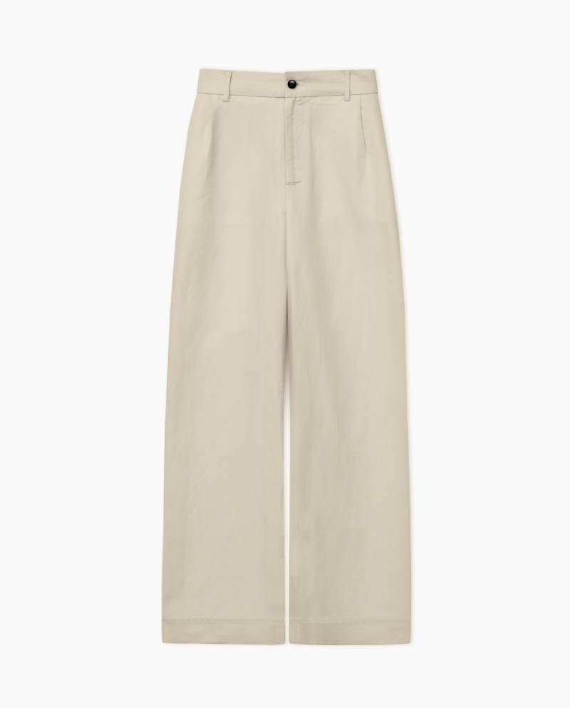 yerse ecru pleated wide leg trousers sketchshop