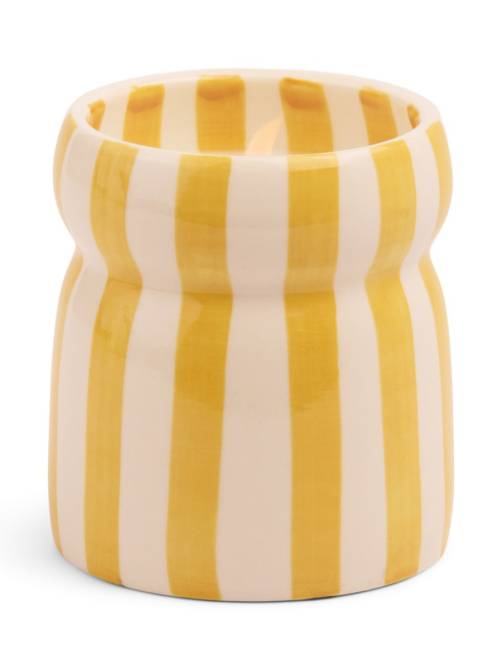paddywax cabana ochre striped candle sketchshop