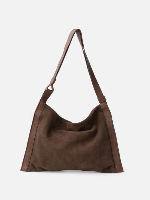 biba beaver shoulder bag dark brown sketchshop