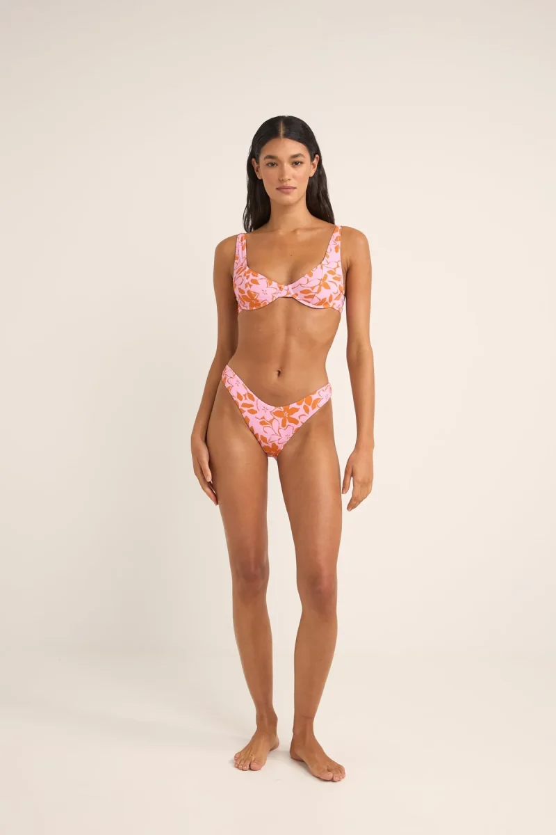 rhythm bora bora floral panelled underwire pink sketchshop