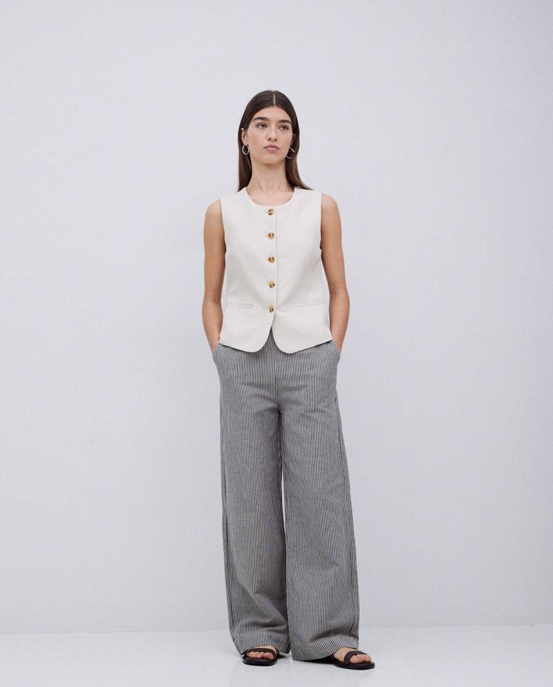 yerse blue grey stripes straight trousers sketchshop