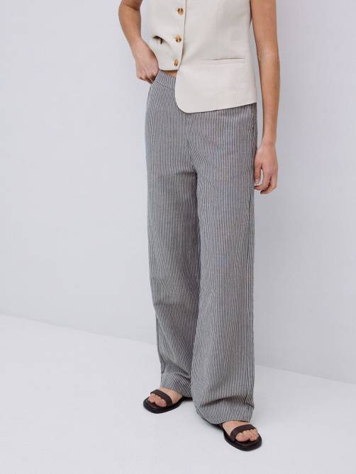 yerse blue grey stripes straight trousers sketchshop