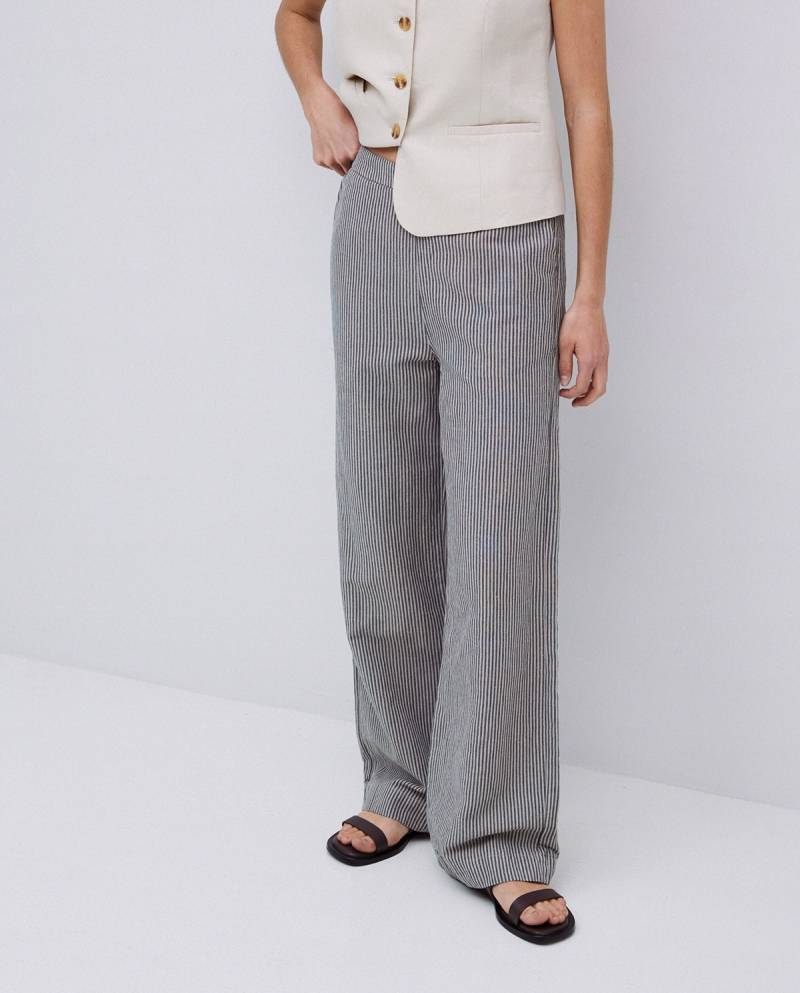 yerse blue grey stripes straight trousers sketchshop