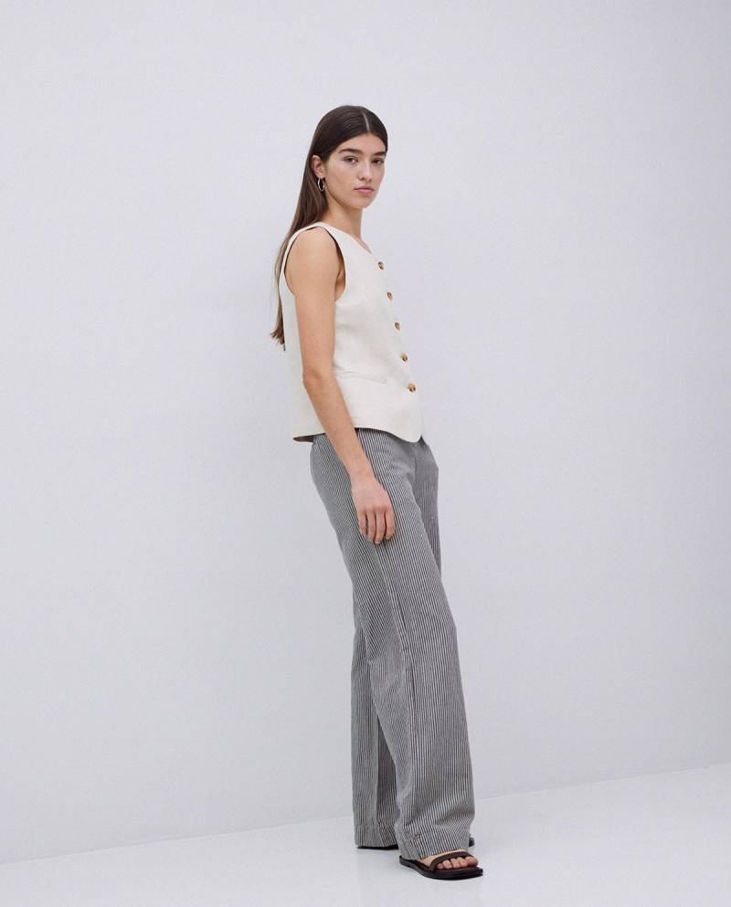 yerse blue grey stripes straight trousers sketchshop
