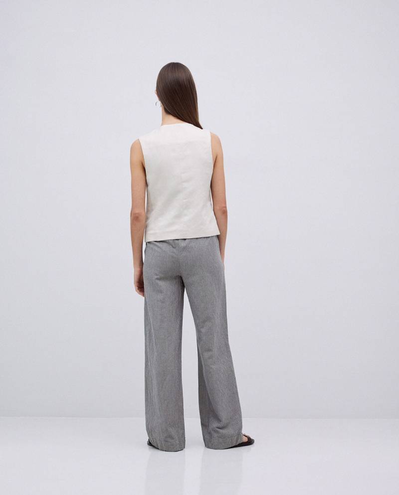 yerse blue grey stripes straight trousers sketchshop