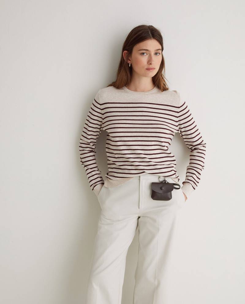 yerse ecru striped organic cotton sweater sketchshop