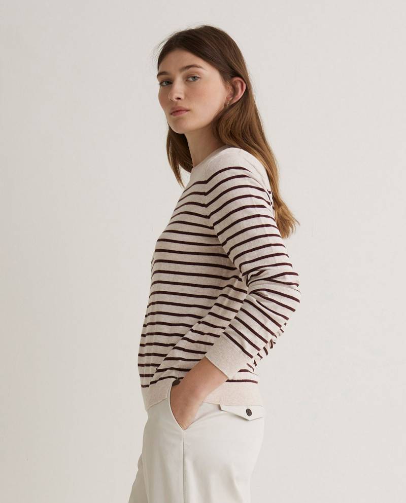 yerse ecru striped organic cotton sweater sketchshop