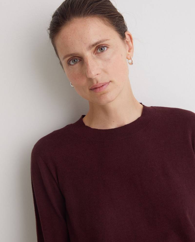 yerse maroon organic cotton sweater round neckline sketchshop