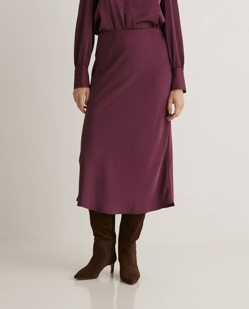 yerse aubergine sateen midi skirt sketchshop