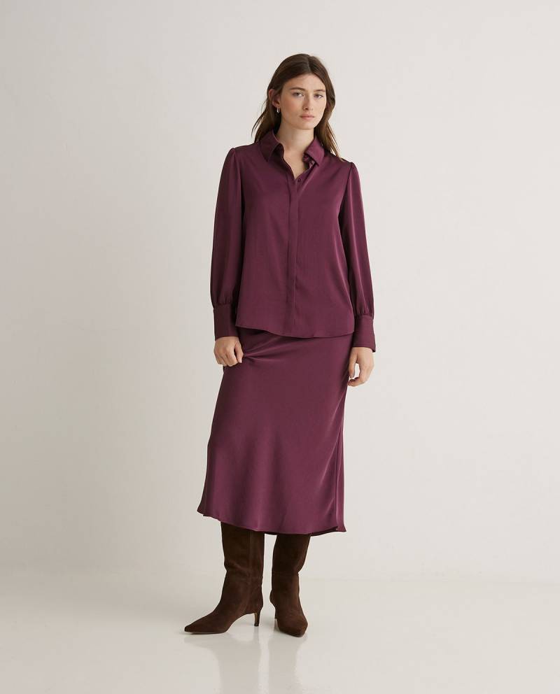 yerse aubergine long sleeve sateen shirt sketchshop