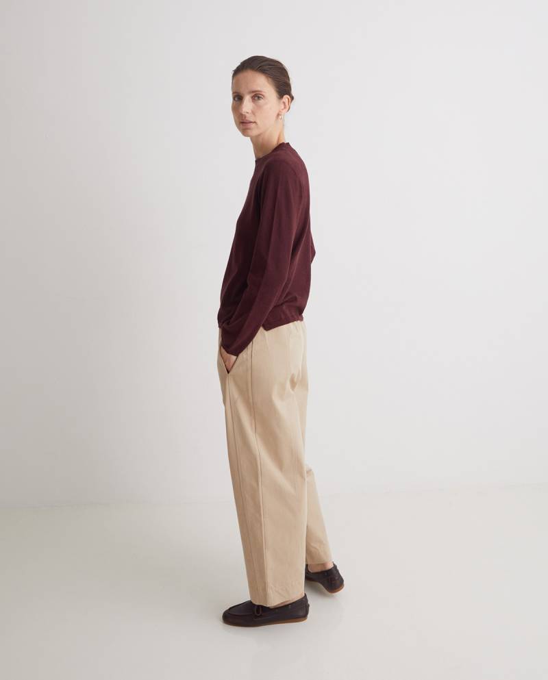 yerse maroon organic cotton sweater round neckline sketchshop