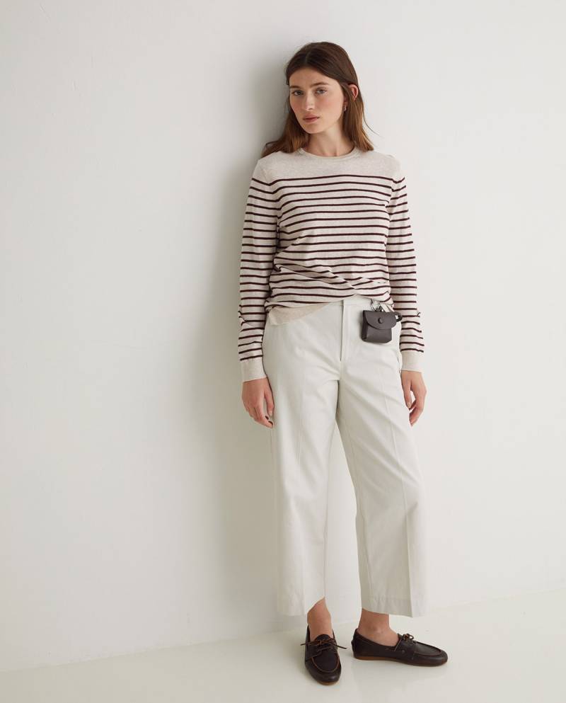 yerse ecru striped organic cotton sweater sketchshop