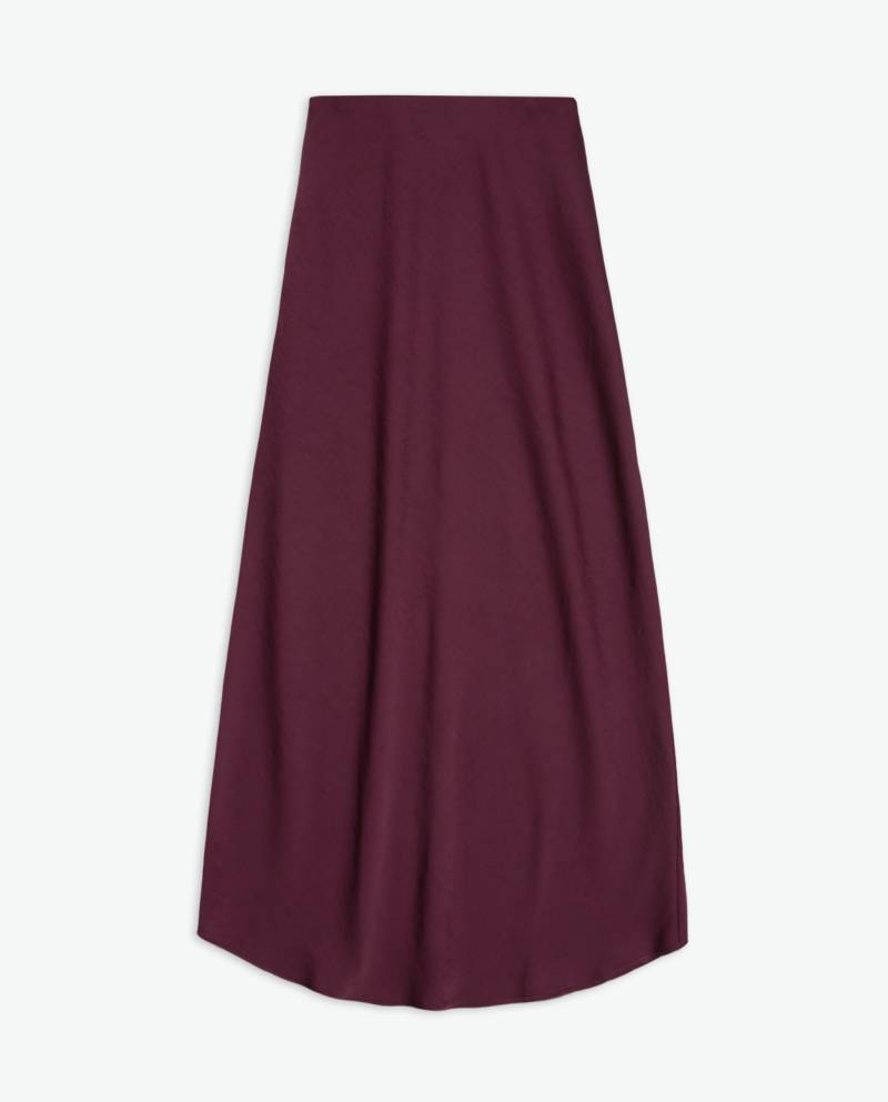 yerse aubergine sateen midi skirt sketchshop
