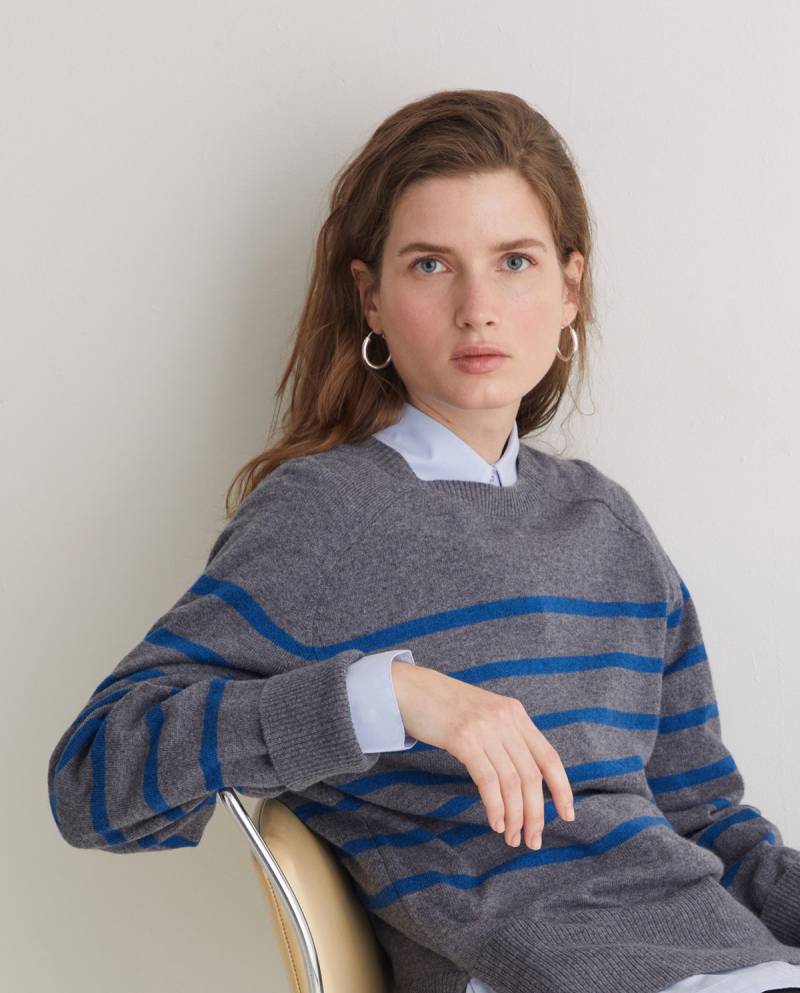yerse grey striped wool blend sweater sketchshop