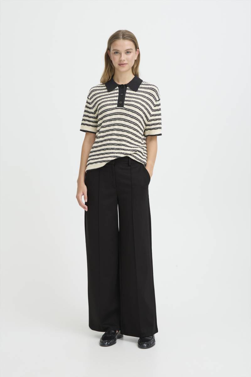 ichi ihkate wide trousers black sketchshop