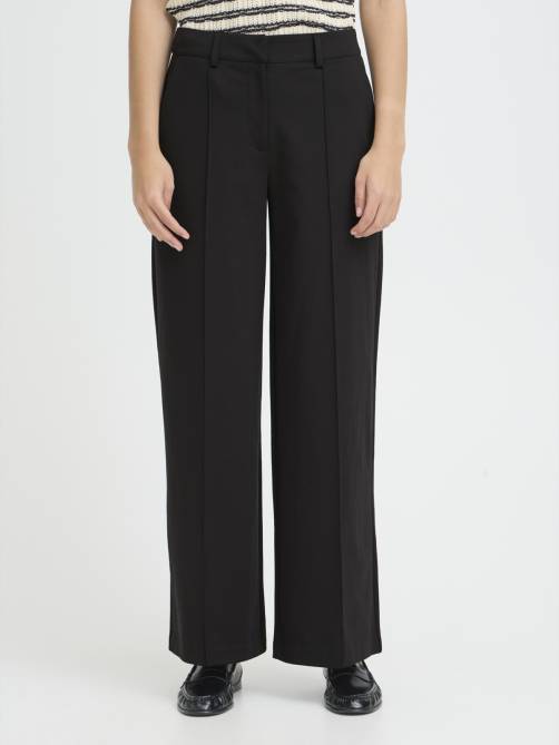 ichi ihkate wide trousers black sketchshop