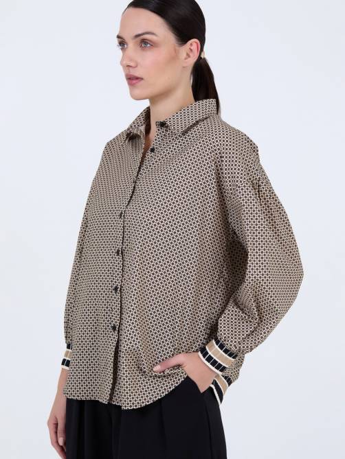 skatie printed cotton shirt rice sketchshop