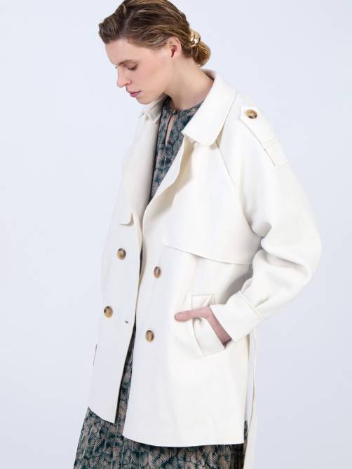 skatie cloth trench coat ivory sketchshop