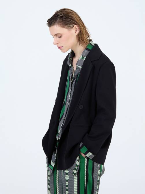 skatie printed lining blazer black sketchshop