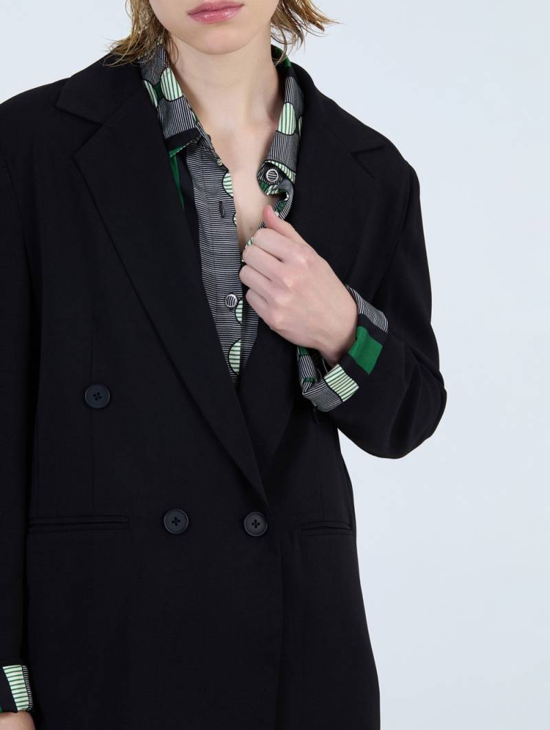 skatie printed lining blazer black sketchshop