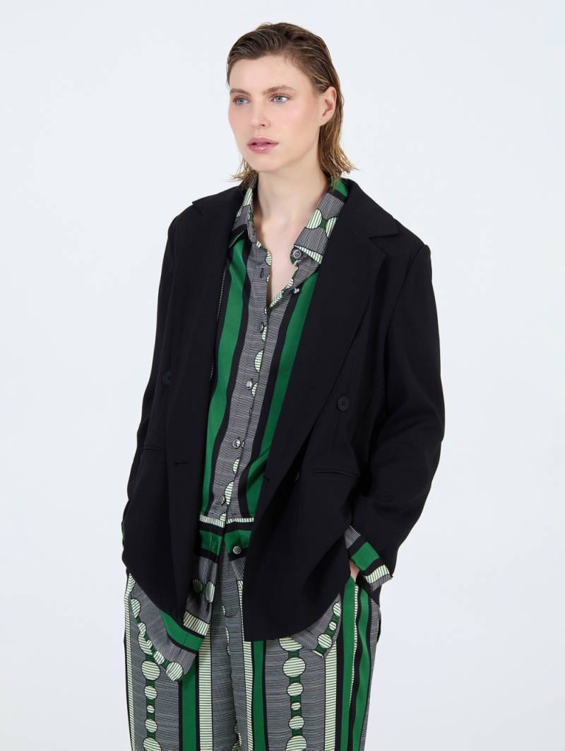skatie printed lining blazer black sketchshop