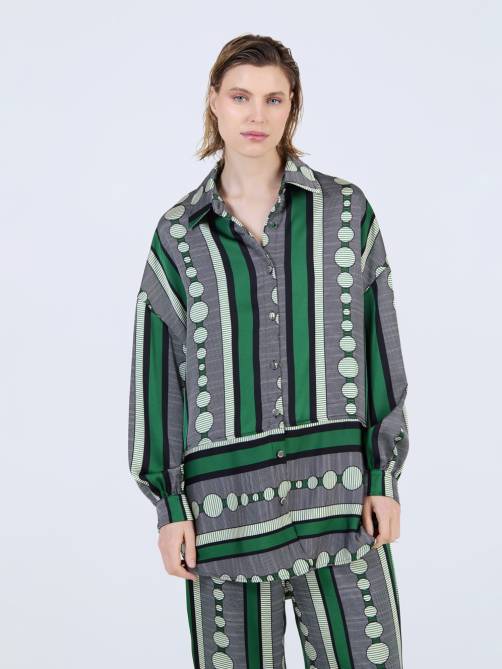 skatie printed satin shirt juniper sketchshop