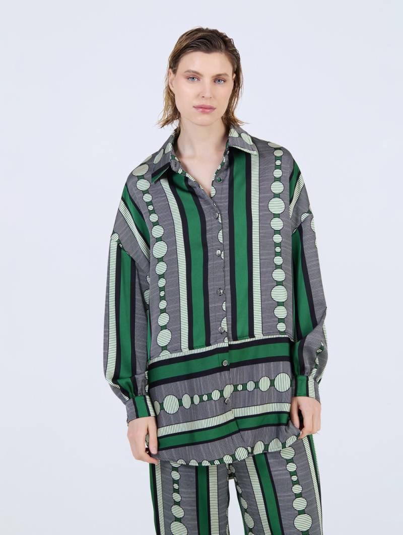 skatie printed satin shirt juniper sketchshop