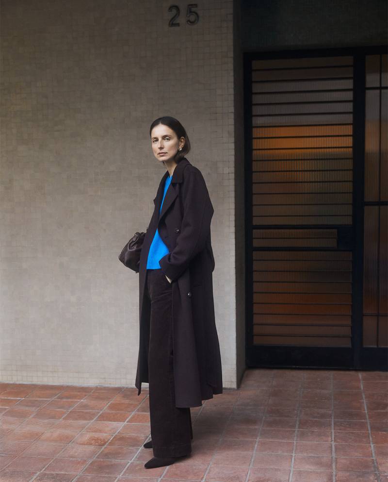 yerse black wool blend long coat sketchshop