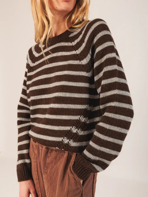 indiandcold bicolor striped sweater chocolate sketchshop