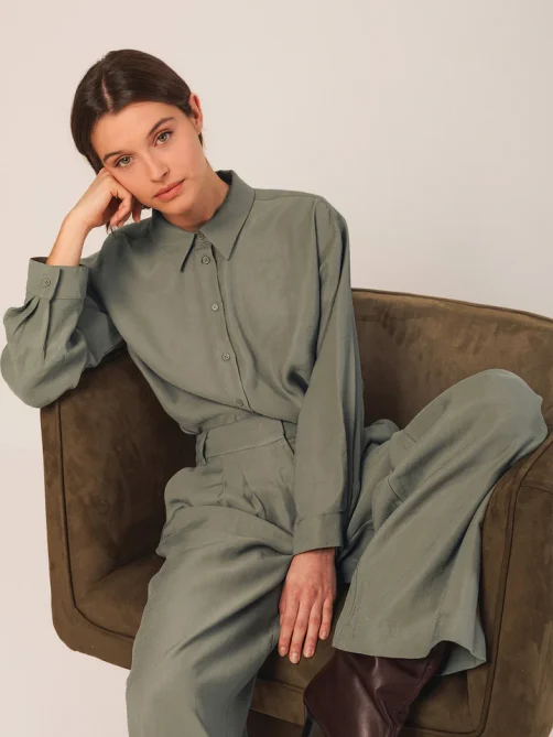 indiandcold classic modal shirt safari green sketchshop