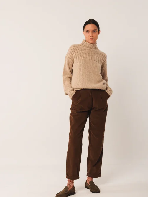 indiandcold corduroy carrot pants tobacco sketchshop