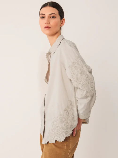 indiandcold embroidered voile shirt stone sketchshop
