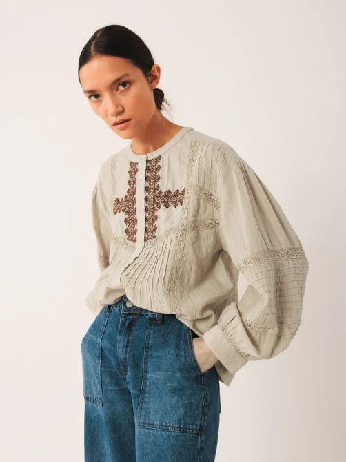 indiandcold ethnic embroidered shirt stone sketchshop