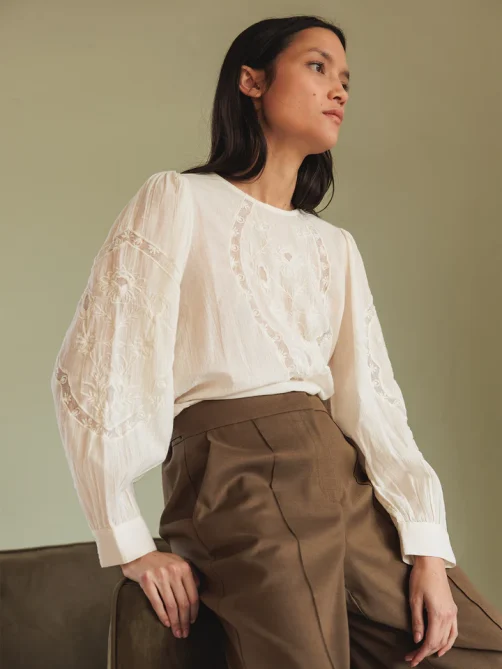 indiandcold romantic embroidered blouse white sketchshop
