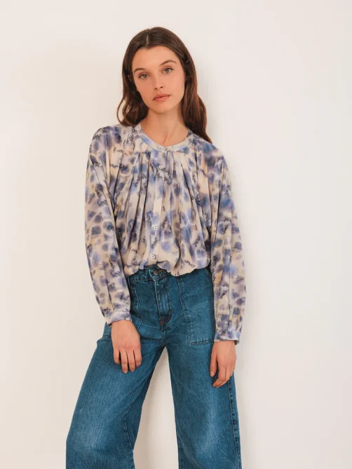indiandcold watercolor print shirt blue sketchshop