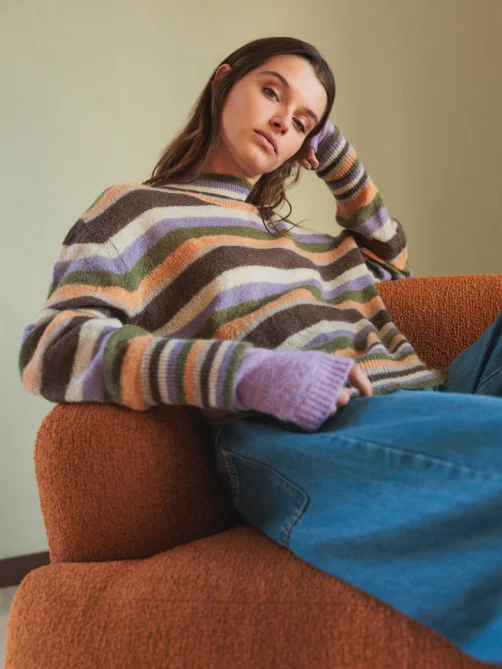 indiandcold mohair multicolor sweater green sketchshop