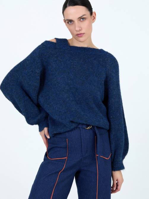 skatie asymmetric neckline sweater kansas sketchshop