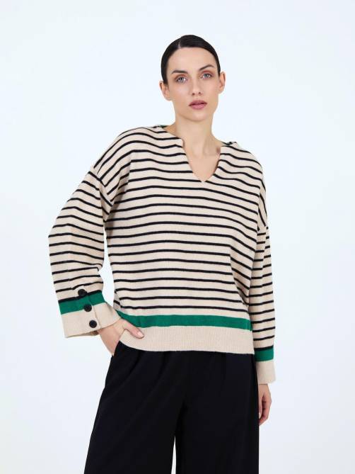 skatie contrast stripes weater rice sketchshop