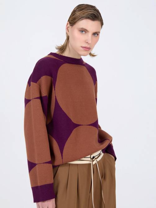 skatie jacquard sweater with circles byzantium sketchshop
