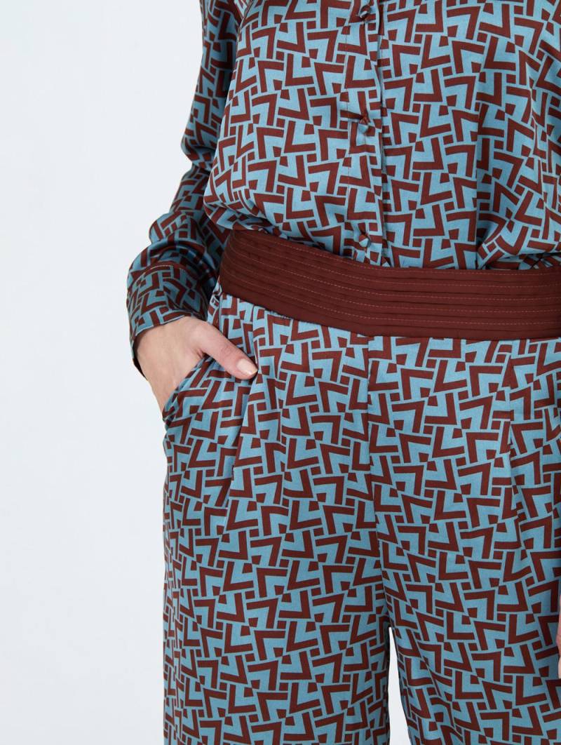 skatie geometric print trousers koi sketchshop