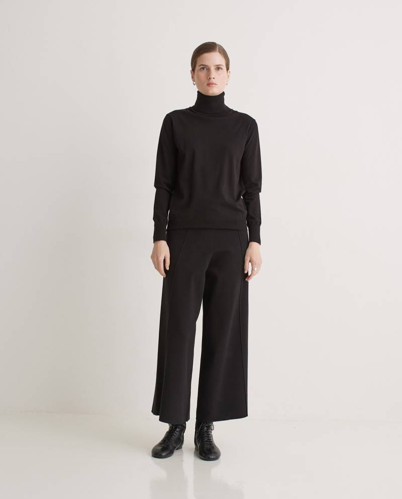 yerse black viscose culottes sketchshop