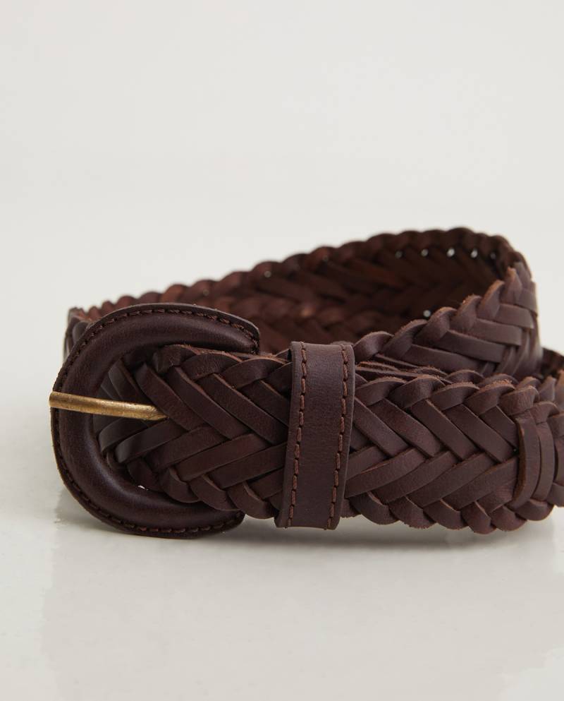 yerse chocolate woven leather belt sketchshop