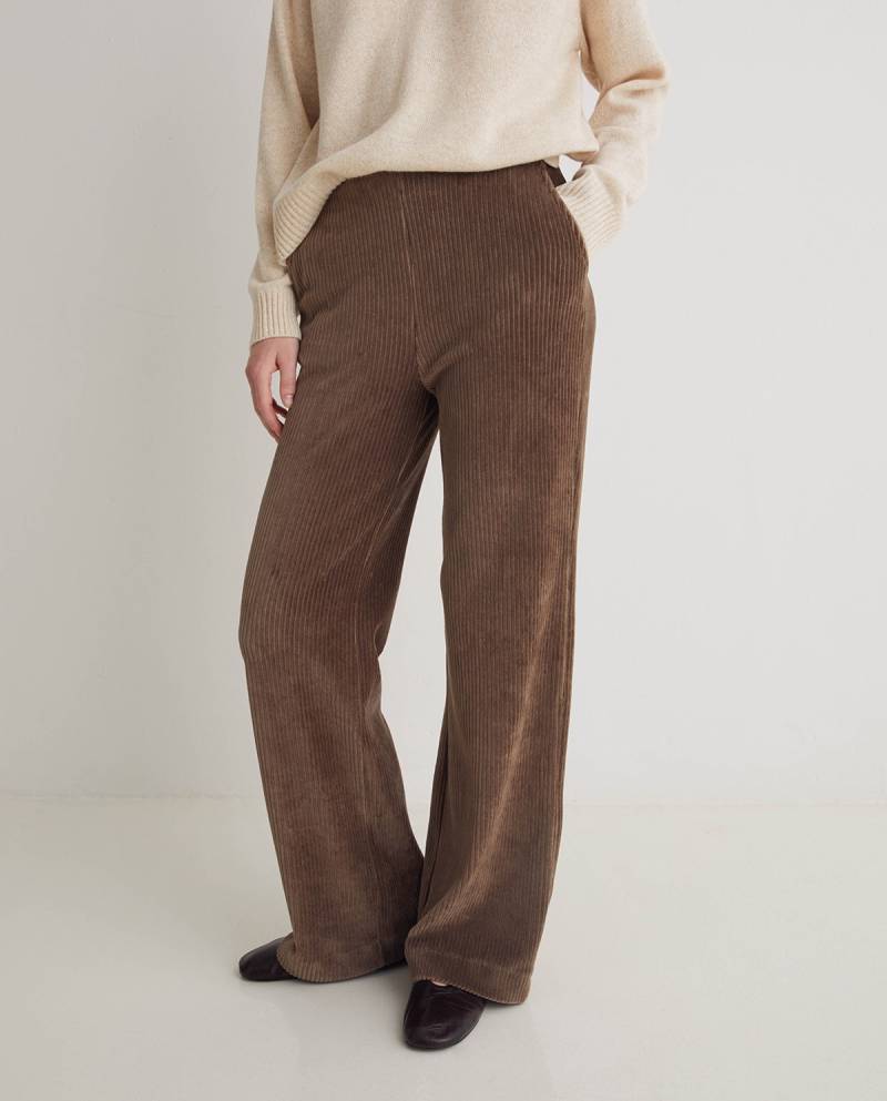 yerse taupe wide cotton blend corduroy trousers sketchshop