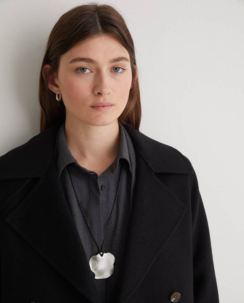 yerse black wool blend long coat sketchshop
