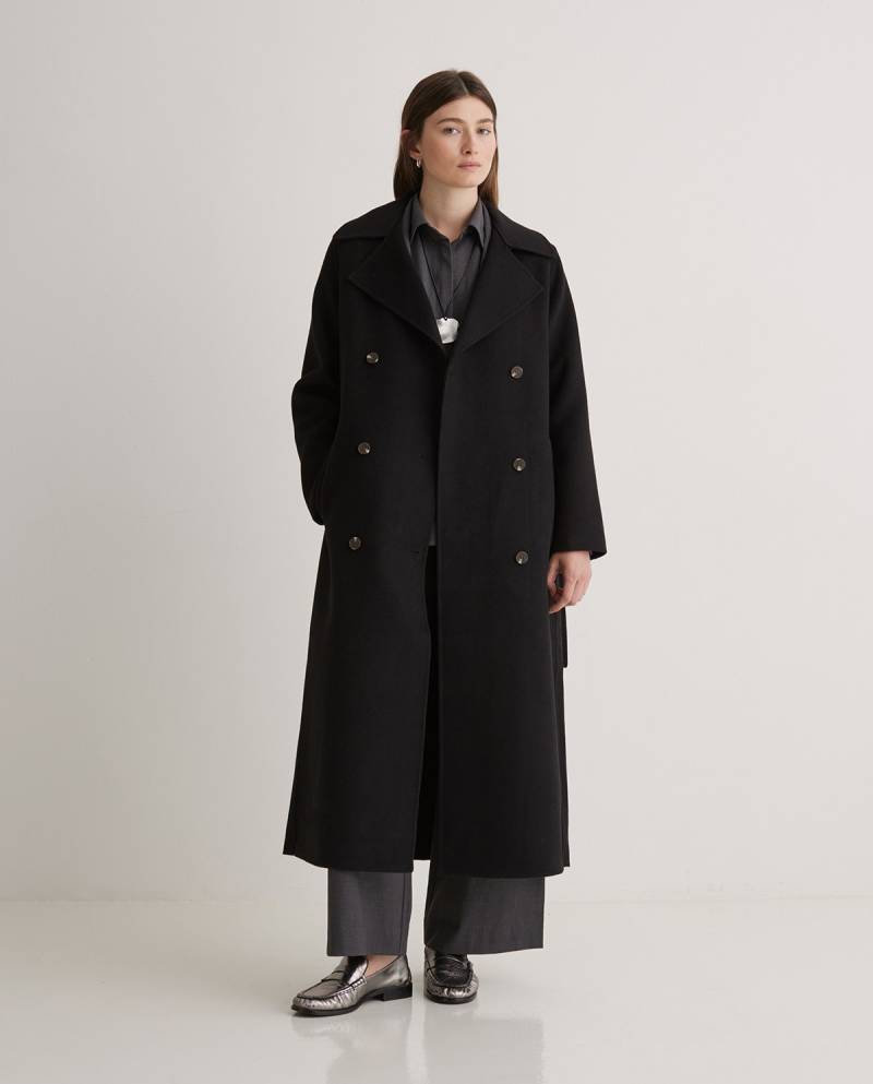yerse black wool blend long coat sketchshop