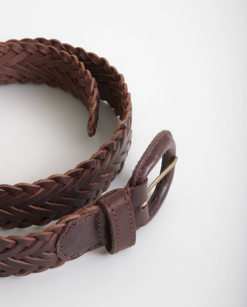 yerse chocolate woven leather belt sketchshop